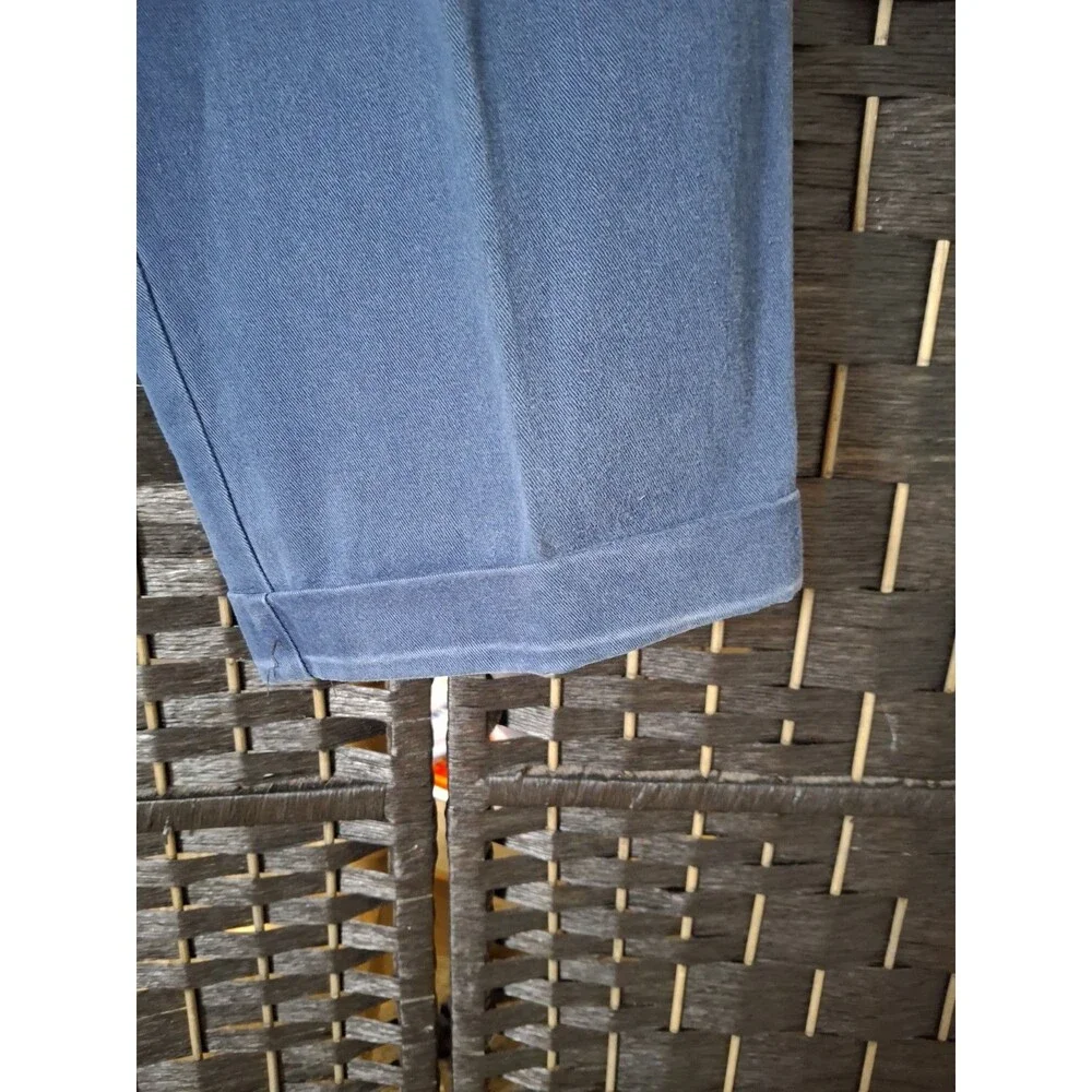 Vintage Banana Republic Safari Travel Pants Mens 38x32 Pleated Navy Blue 90s Y2K
